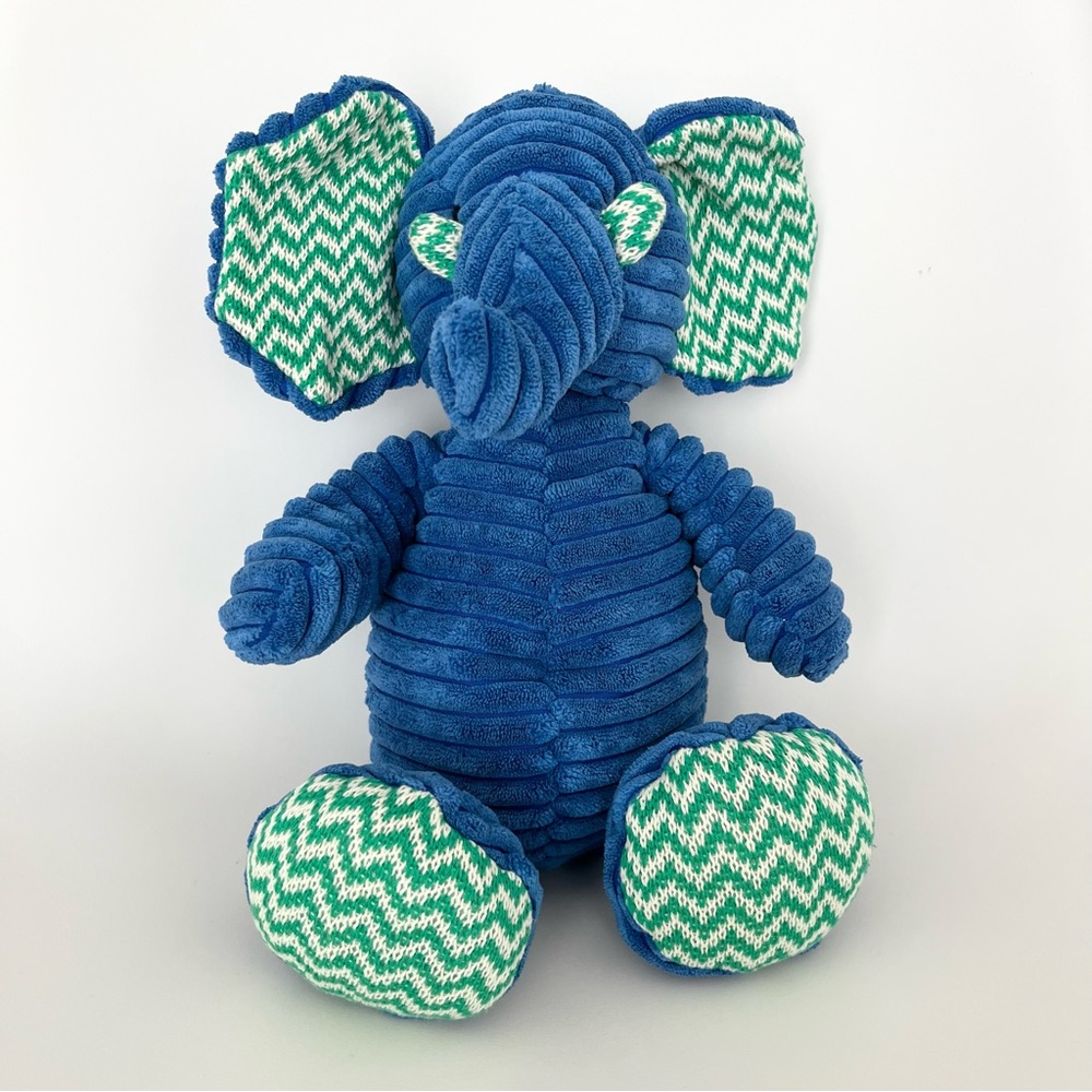 Anthropologie Blue Terry Elephant Plushie Stuffed Animal Nursery Decor Retro